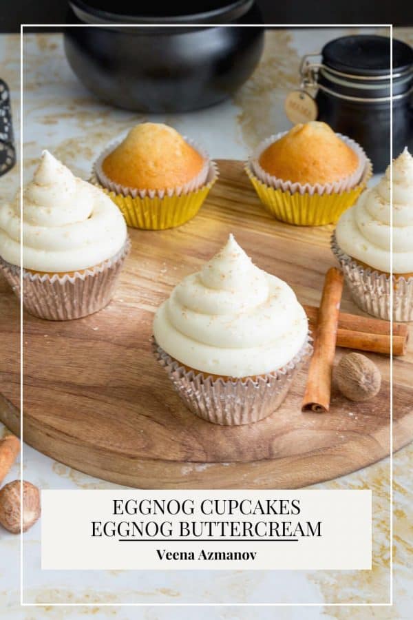 Pinterest image for Eggnog Cupcakes.