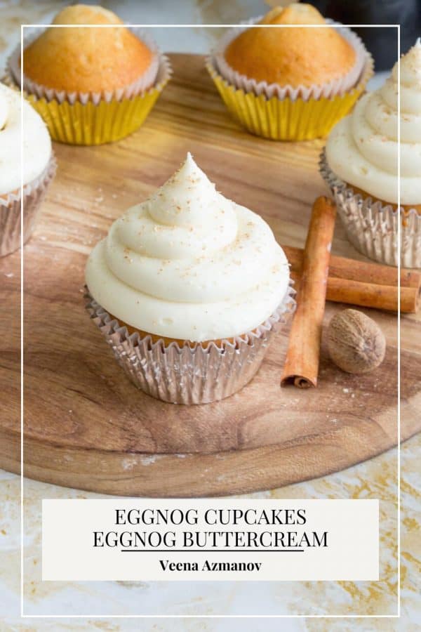 Pinterest image for Eggnog Cupcakes.