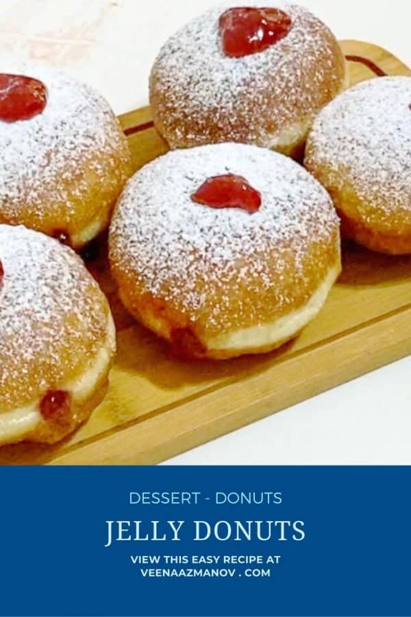 Pinterest image for jelly donuts.