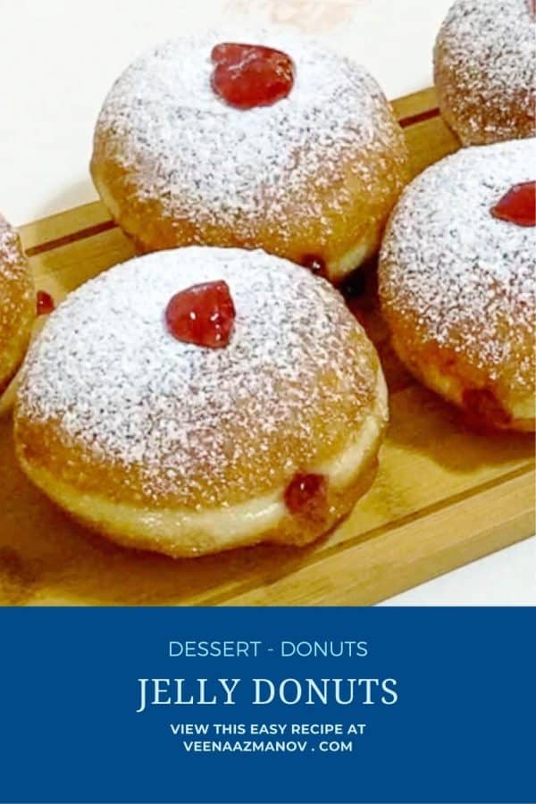 Pinterest image for Donuts with jam.