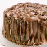 A cake frosted with Kahlua buttercream.