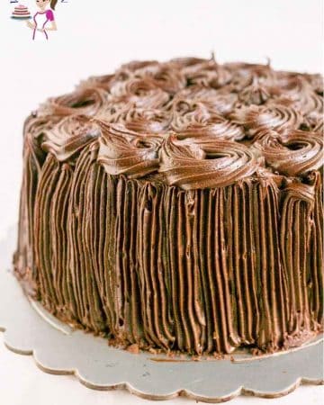 A cake frosted with Kahlua buttercream.