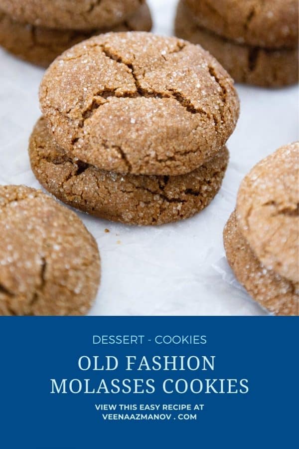 Pinterest images for old fashion molasses cookies.