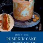 Pinterest image for pumpkin cake recipe.