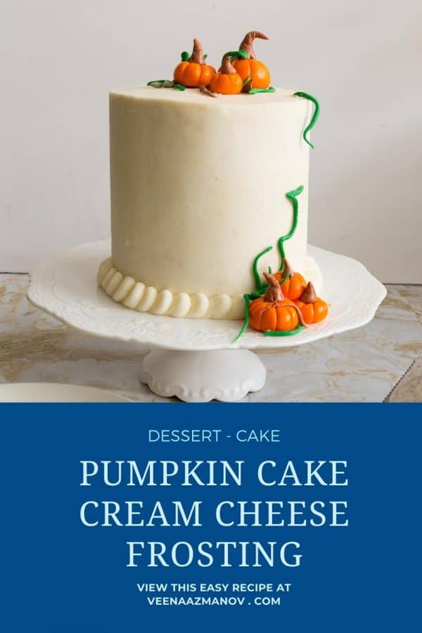 Pinterest image for pumpkin cake.