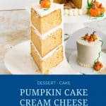 Pinterest image for pumpkin cake.