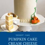 Pinterest image for pumpkin cake.