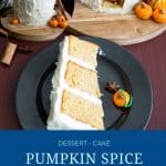 Pinterest image for pumpkin spice cake.