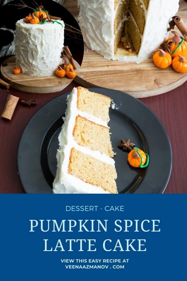 Pinterest image for pumpkin spice cake.