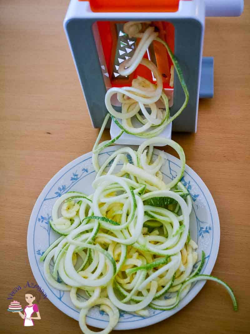 A plate sliced zucchini.