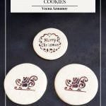 Pinterest image for stenciled sugar cookies.