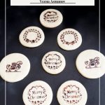 Pinterest image for stenciled cookies.