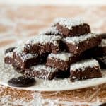 a stack of fudge on a plate