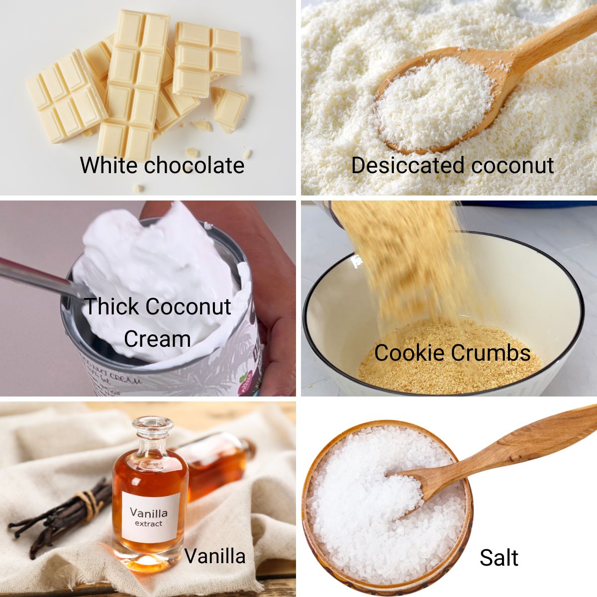 Ingredients for coconut balls.