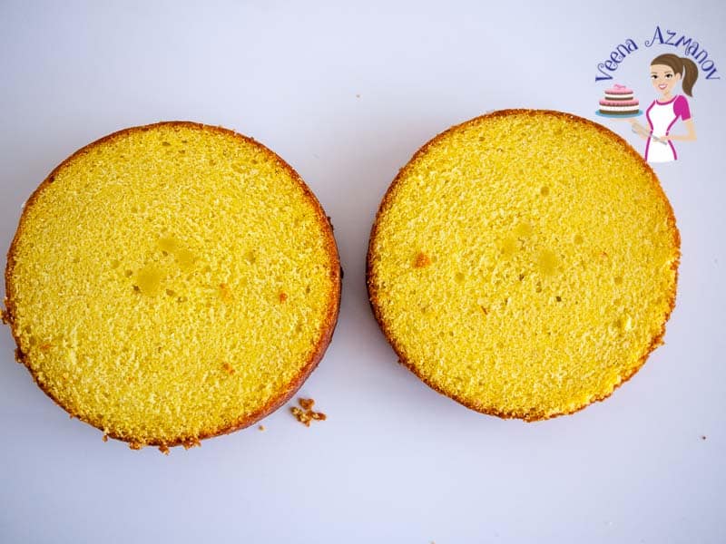 Progress photo of making a lemon cake with lemon buttercream frosting.