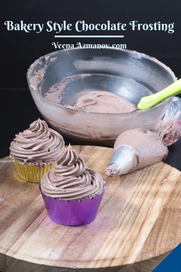 Pinterest image for chocolate frosting.