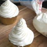 Vanilla frosted cupcakes.