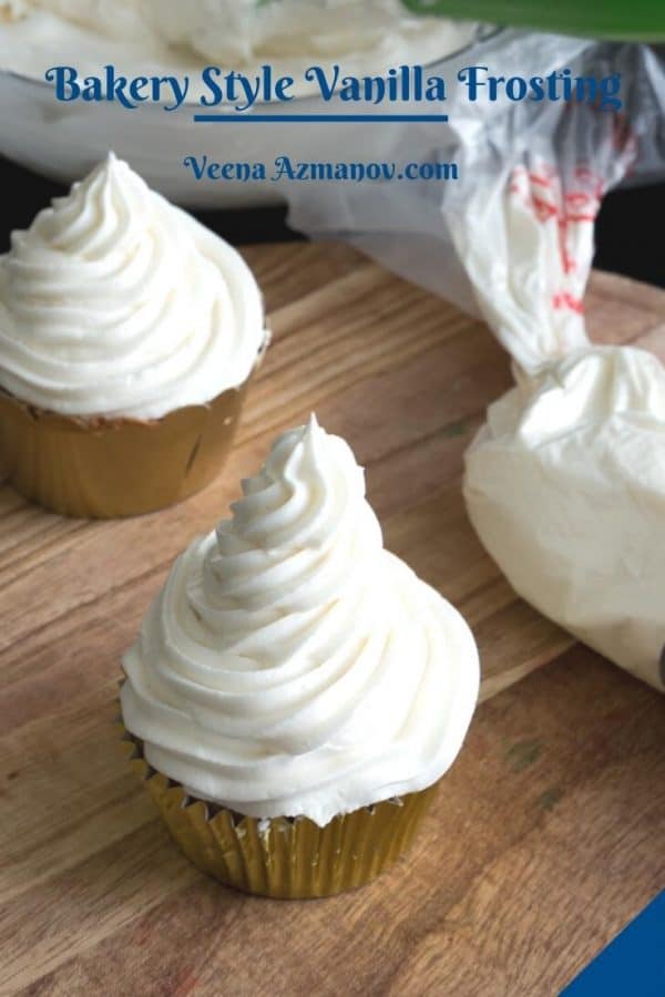 Vanilla frosted cupcakes.