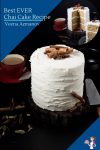 A layer cake with buttercream frosting and whole chai spices on top.