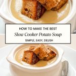 Pinterest image for crockpot slow cooker potato soup.