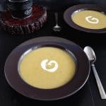 Bowl of soup with split pea soup.