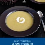 Pinterest image for split pea soup.