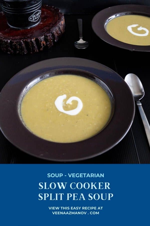 Pinterest image for split pea soup.