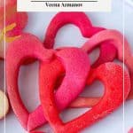 Pinterest image for pink valentine cookies.