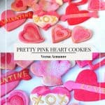 Pinterest image for pink valentine cookies.