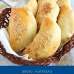 Pinterest image for making pita with cheese filling.