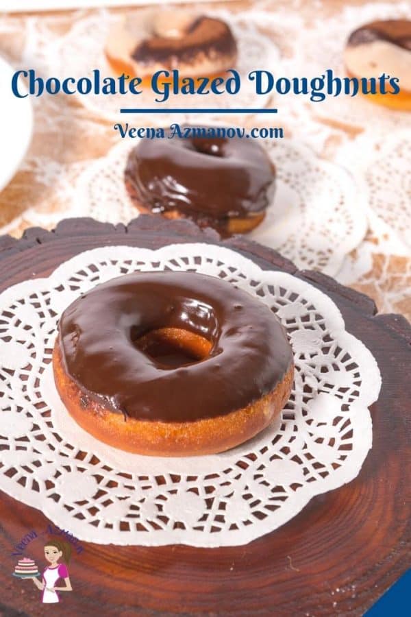 Pinterest image for chocolate glazed donuts.