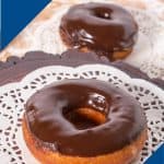 Glaze donut on a doily - image for pinterest