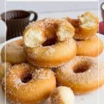 Pinterest image for deep fried donuts.