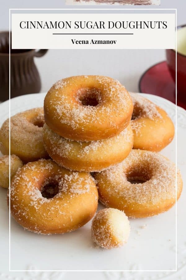 Pinterest image for deep fried donuts.