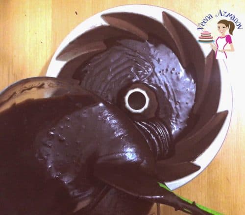 Devil's Food Chocolate Bundt with Chocolate Glaze Progress Pictures.