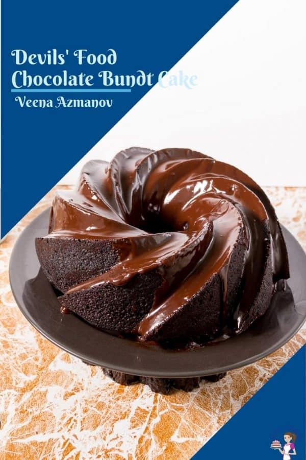 Image of chocolate cake for sharing on pinterst