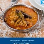 Pinterest image for curry chicken in instant pot.