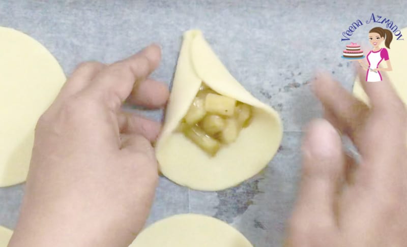 Progress Pictures - Hamantaschen Cookies - folding the purim cookies