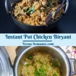 Pinterest image for biryani in instant pot.