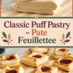Pinterest image for Puff Pastry Pâte Feuilletée from Scratch.