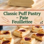 Pinterest image for Puff Pastry Pâte Feuilletée from Scratch.