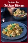 A plate of chicken biryani.