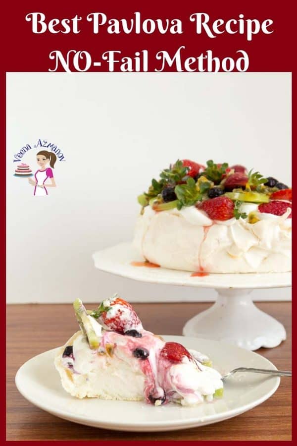 The best Classic Pavlova Recipe with whipped cream and fresh fruits