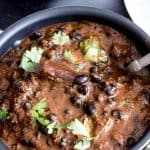 Pinterest image for black beans curry.