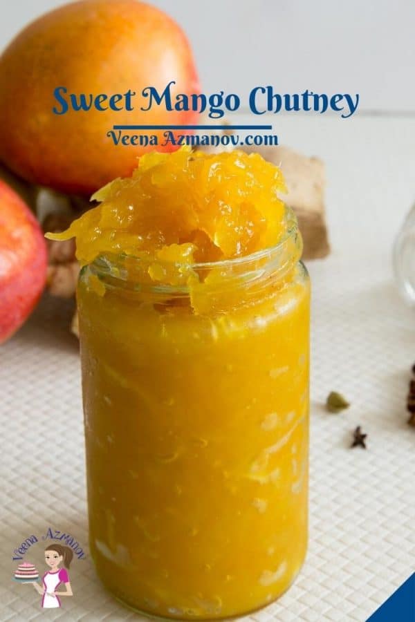 Pinterest image for mango chutney.