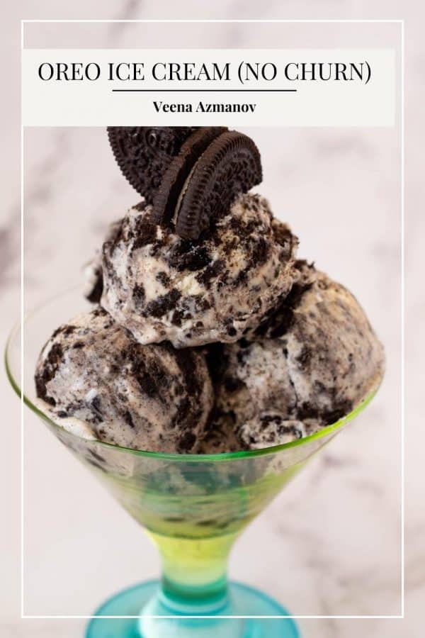 Pinterest image for Ice cream with Oreos.