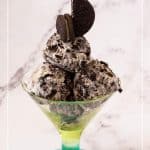 A glass with Ice cream Oreos.
