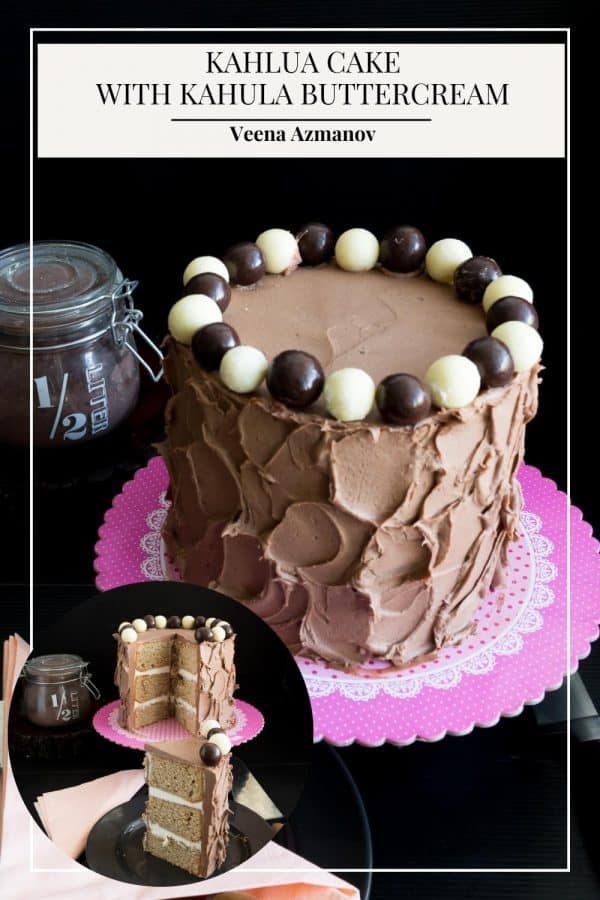 Pinterest image for Layer cake with Kahlua.