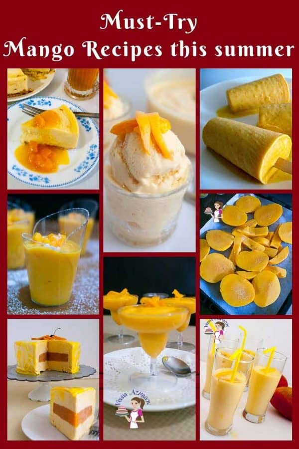 A collage of mango dessert recipes.