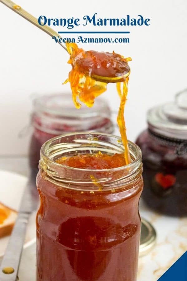 Pinterest image for marmalade with oranges.